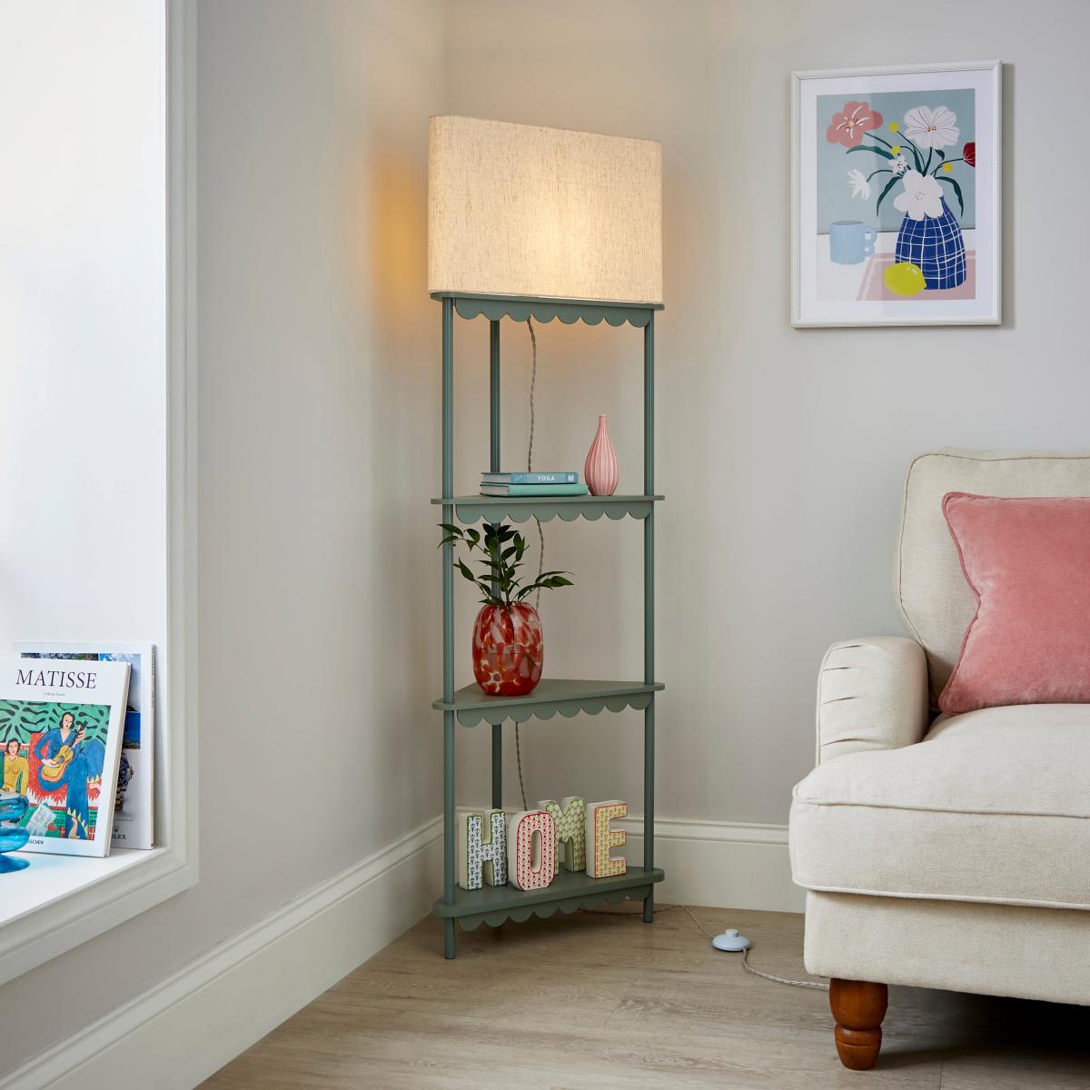 Remi Shelved Corner Floor Lamp – image 2