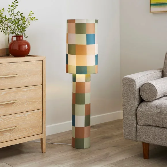 Clara Patchwork Fabric Floor Lamp – image 1