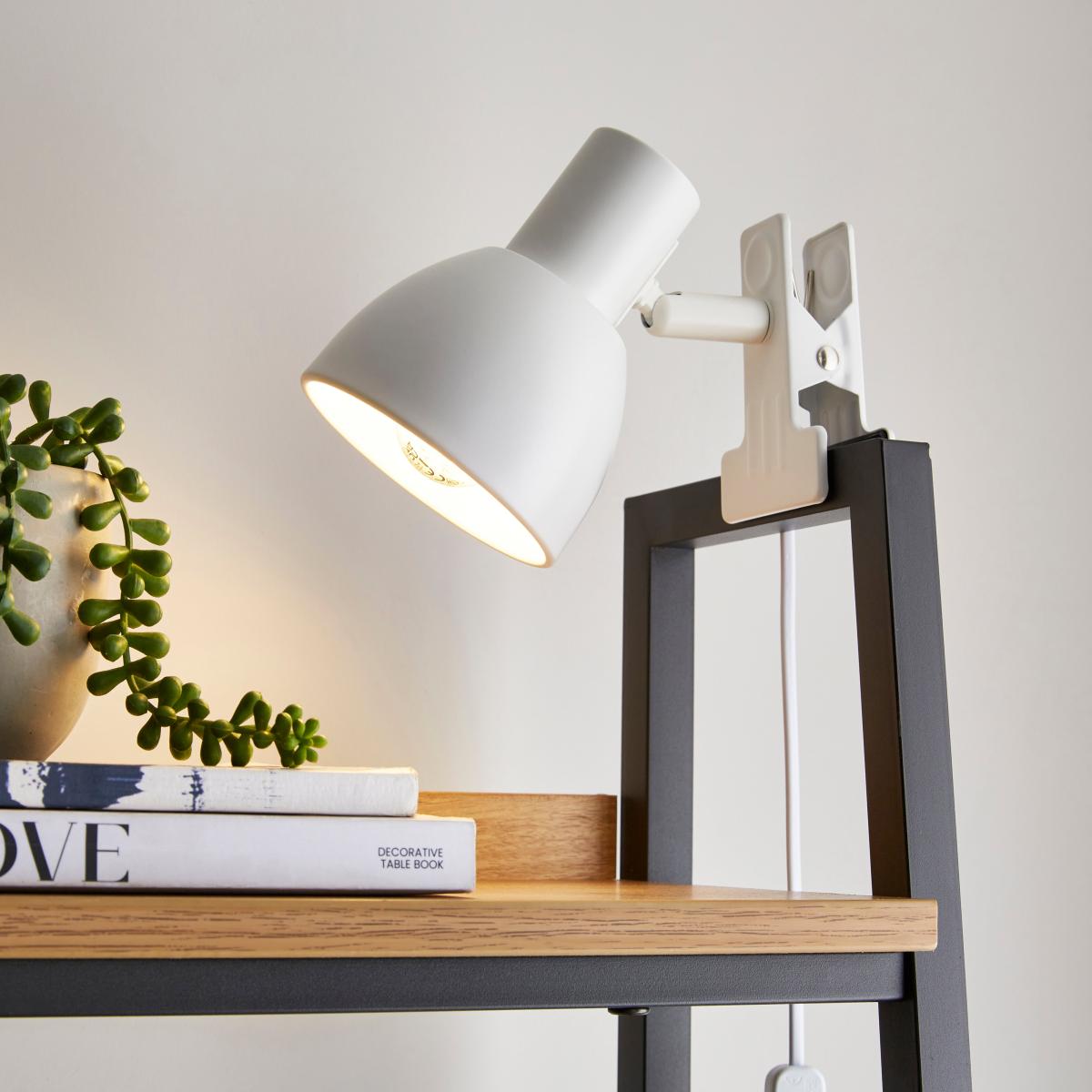 Imi Metal Adjustable Clip-on Task Table Lamp White – image 2