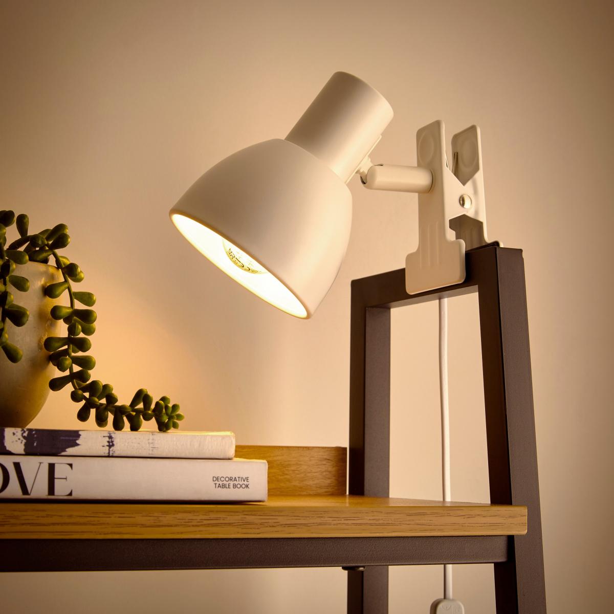 Imi Metal Adjustable Clip-on Task Table Lamp White – image 3