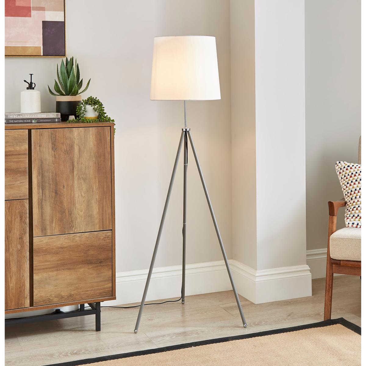 Orson Industrial Tripod Floor Lamp Grey – image 2