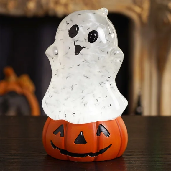Hocus Pocus LED Ghost & Pumpkin Light Up Glitter Spinner with Music – image 1