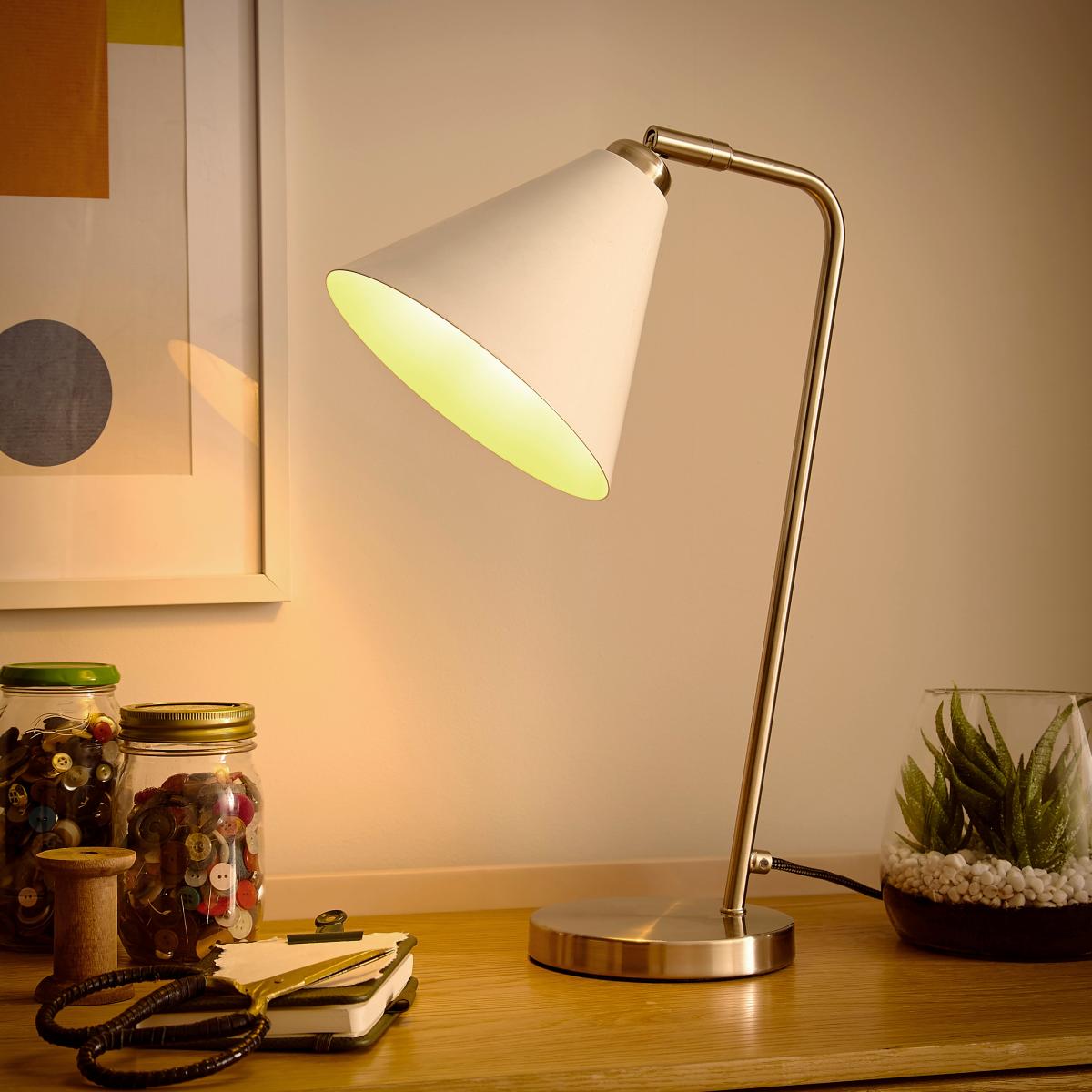 Elements Shaw Adjustable Table Lamp White – image 2
