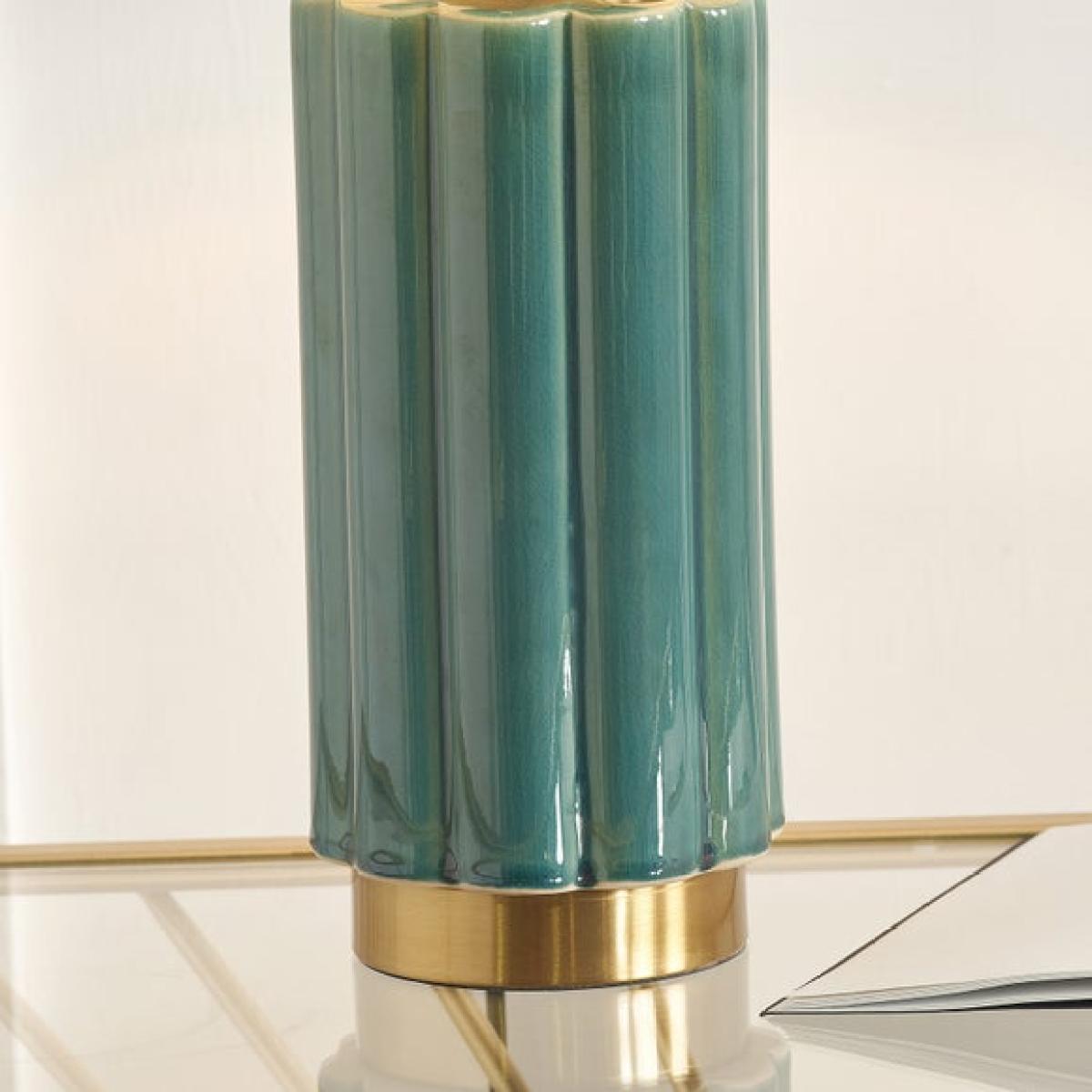 Return - Lushan Scalloped Ceramic Table Lamp – image 3