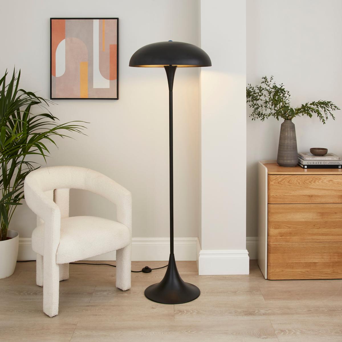 Elements Lennon Industrial 2 Light Floor Lamp Black – image 1