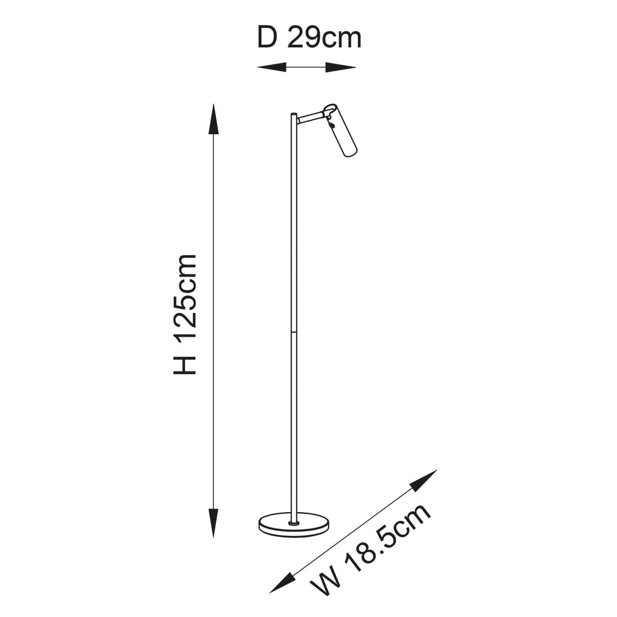 Return - Vogue Adam Steel Adjustable Touch Dimmable Floor Lamp, Black – image 8