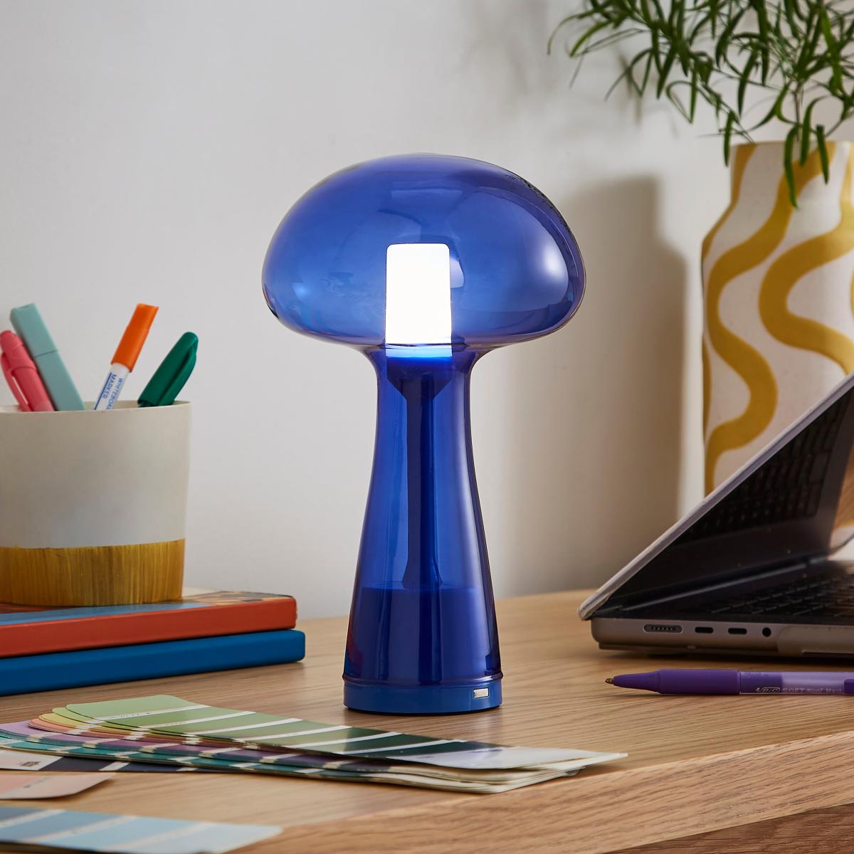 Elements Munro Rechargeable Touch Dimmable Table Lamp Blue – image 2