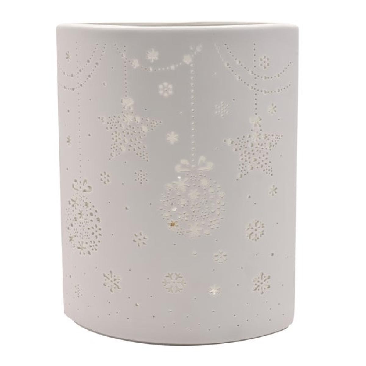 The Christmas Gift Co 24cm White Porcelain Christmas Lamp – image 2