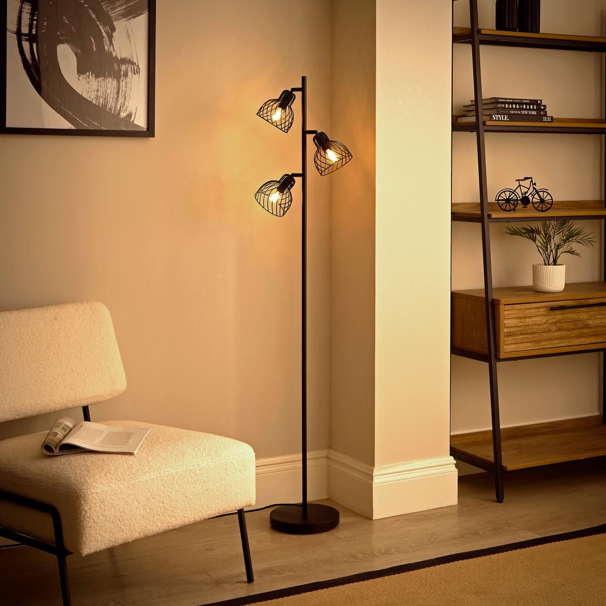 Austin Industrial Adjustable 3 Light Floor Lamp – image 3