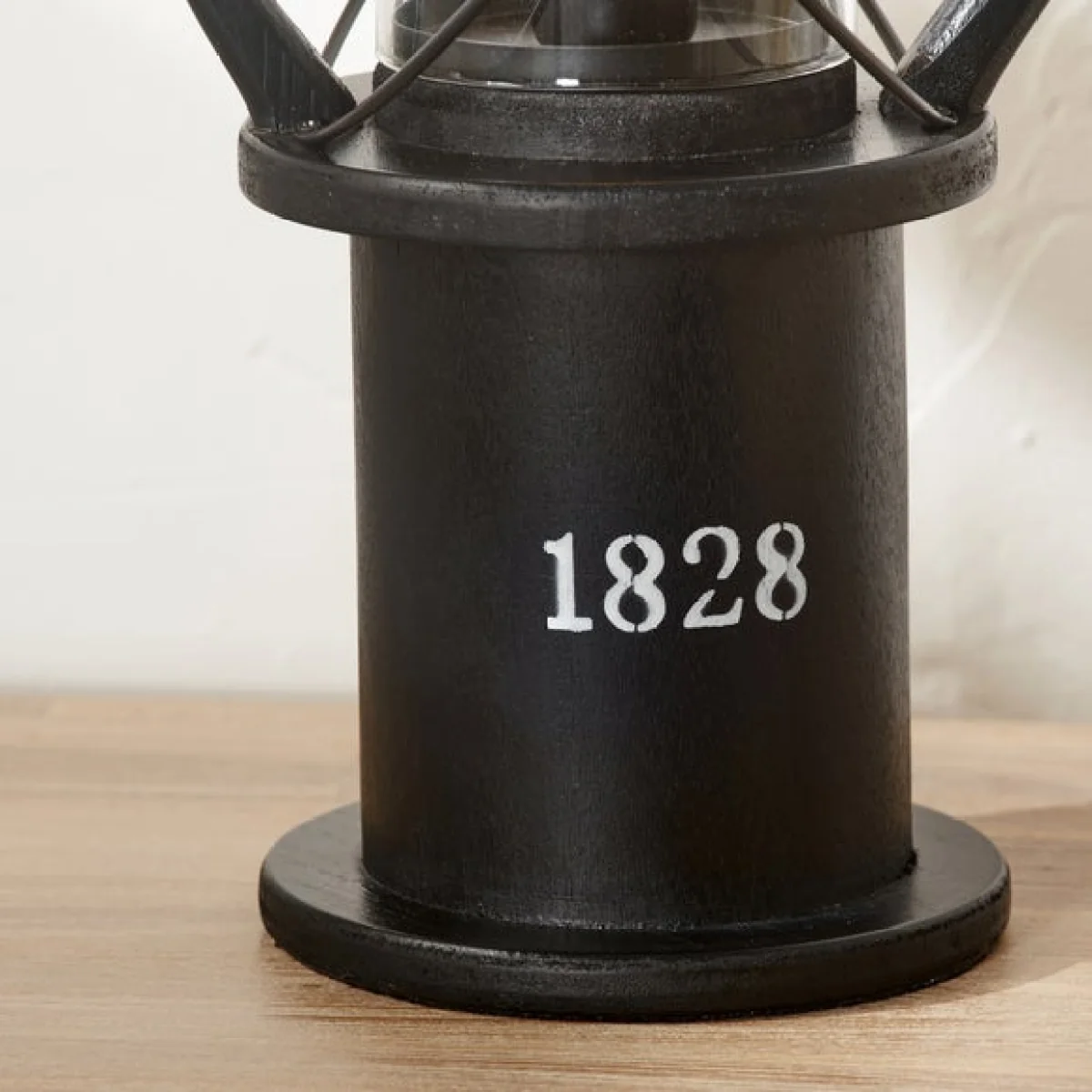 Return - Gibson Black Wood Lantern Table Lamp – image 2