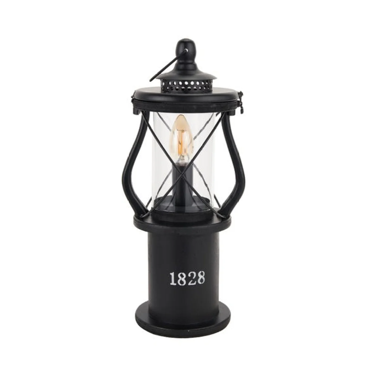 Return - Gibson Black Wood Lantern Table Lamp – image 4
