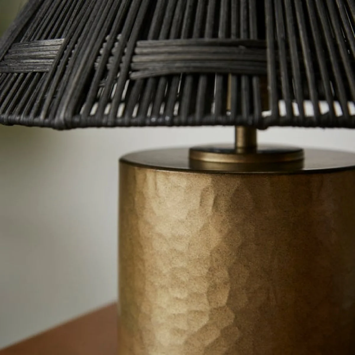 Chunky Metal & Rattan Table Lamp – image 3