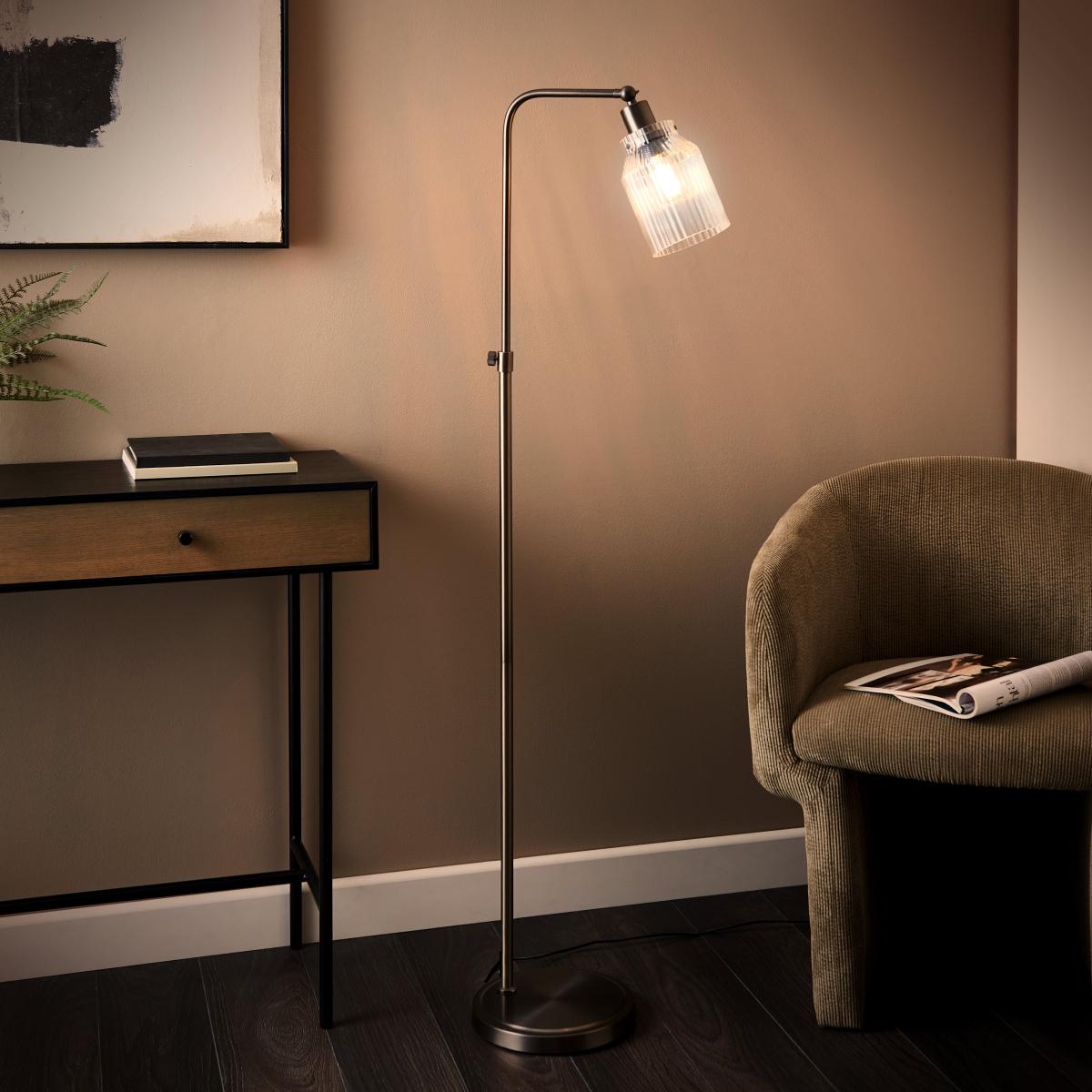 Tobias Industrial Ribbed Adjustable Floor Lamp – image 2