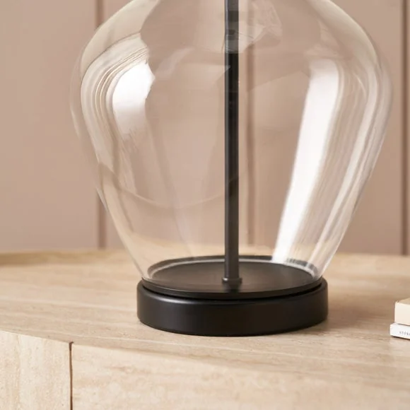 Pacific Lifestyle Rowen Clear Bottle Shaped Glass and Metal Table Lamp – image 4