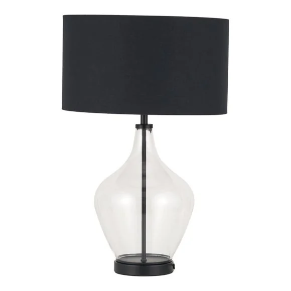Pacific Lifestyle Rowen Clear Bottle Shaped Glass and Metal Table Lamp – image 8
