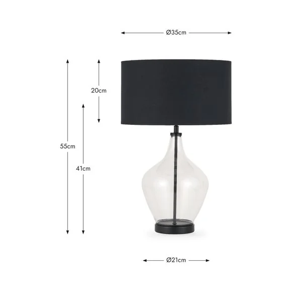 Pacific Lifestyle Rowen Clear Bottle Shaped Glass and Metal Table Lamp – image 10