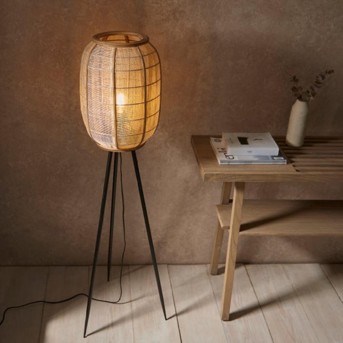 Return - Vogue Zen Linen and Bamboo Floor Lamp – image 3