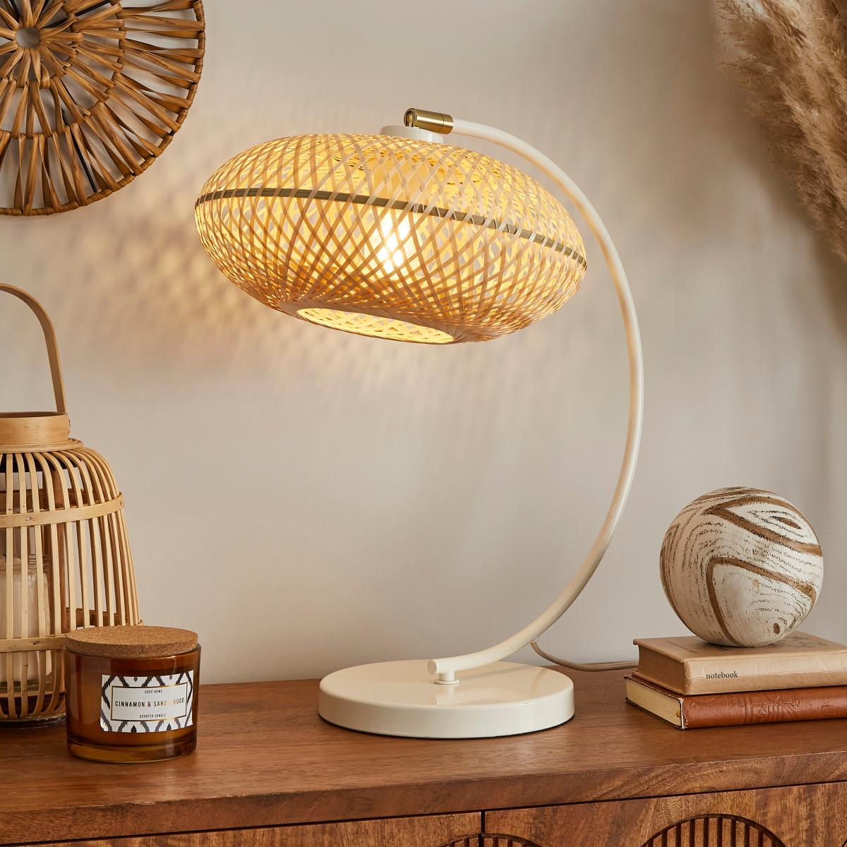 Lise Bamboo Arched Adjustable Table Lamp Natural – image 2
