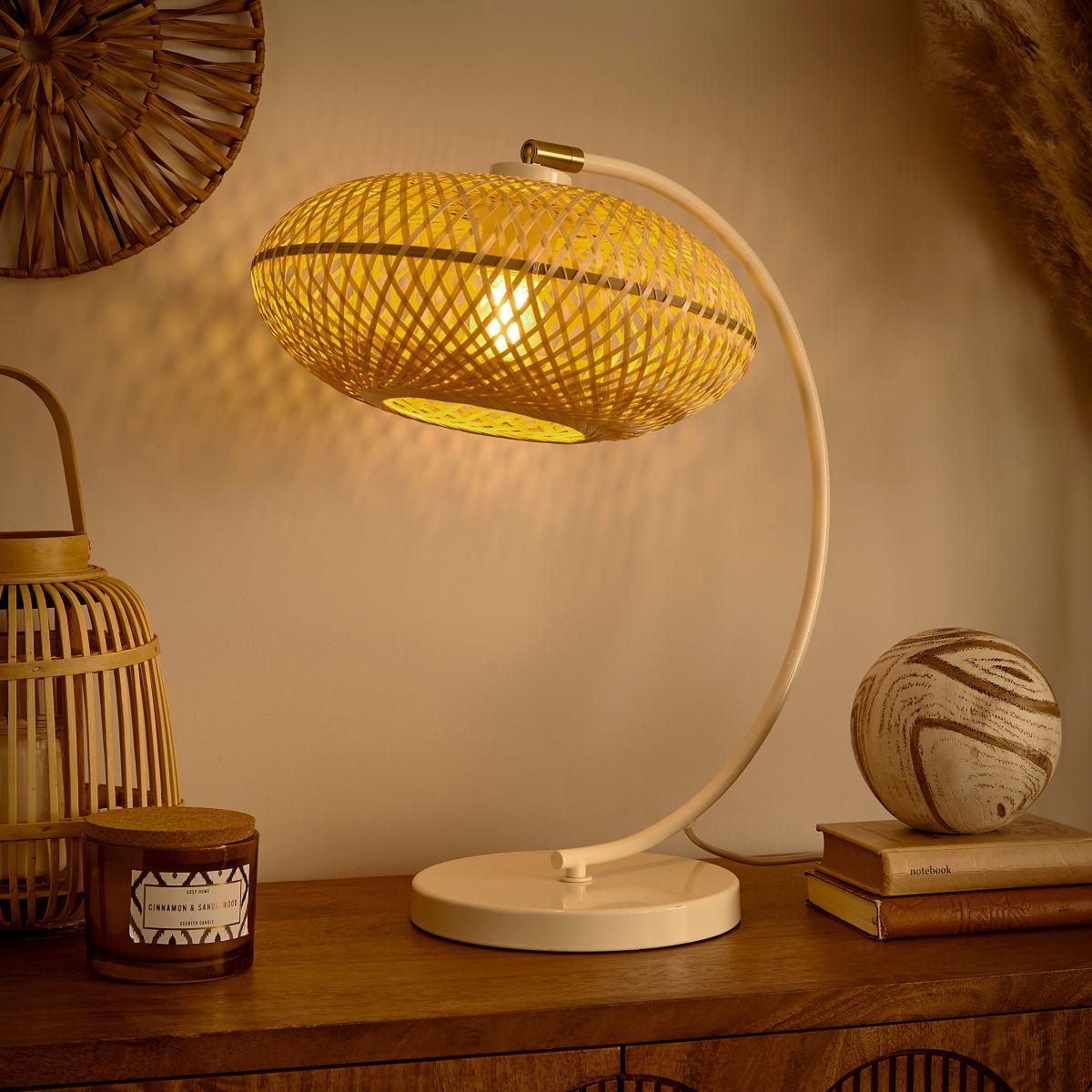 Lise Bamboo Arched Adjustable Table Lamp Natural – image 3