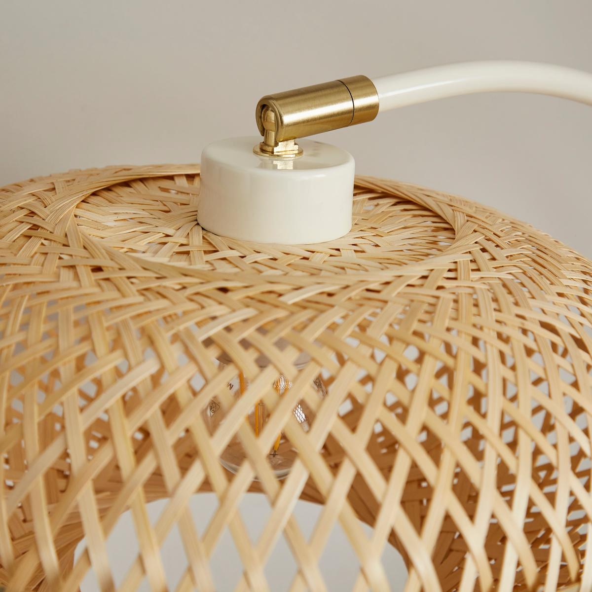 Lise Bamboo Arched Adjustable Table Lamp Natural – image 1
