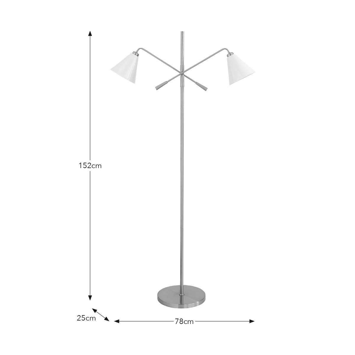 Elements Shaw 2 Light Adjustable Floor Lamp White – image 6