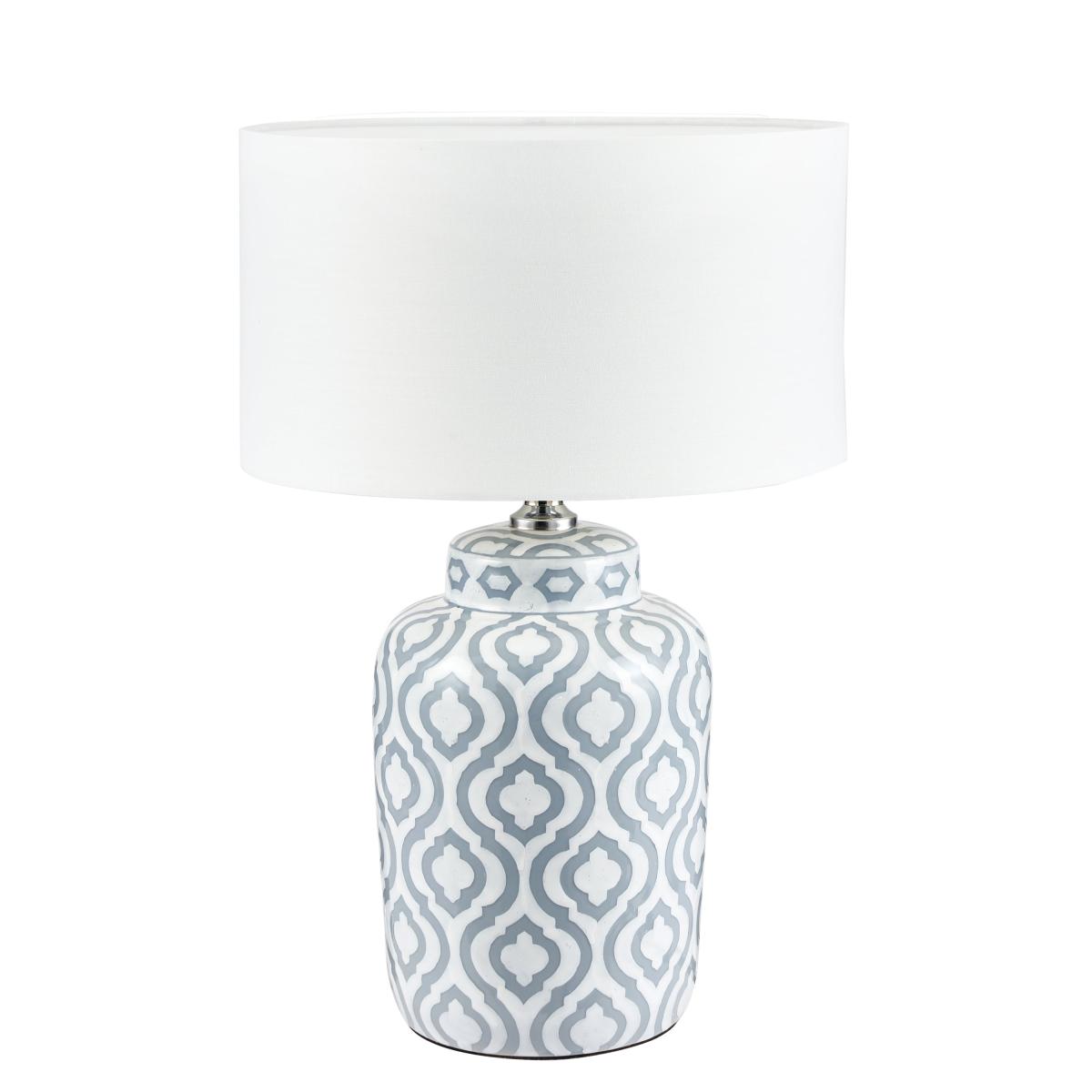 Celia Patterned Ceramic Table Lamp Blue – image 2