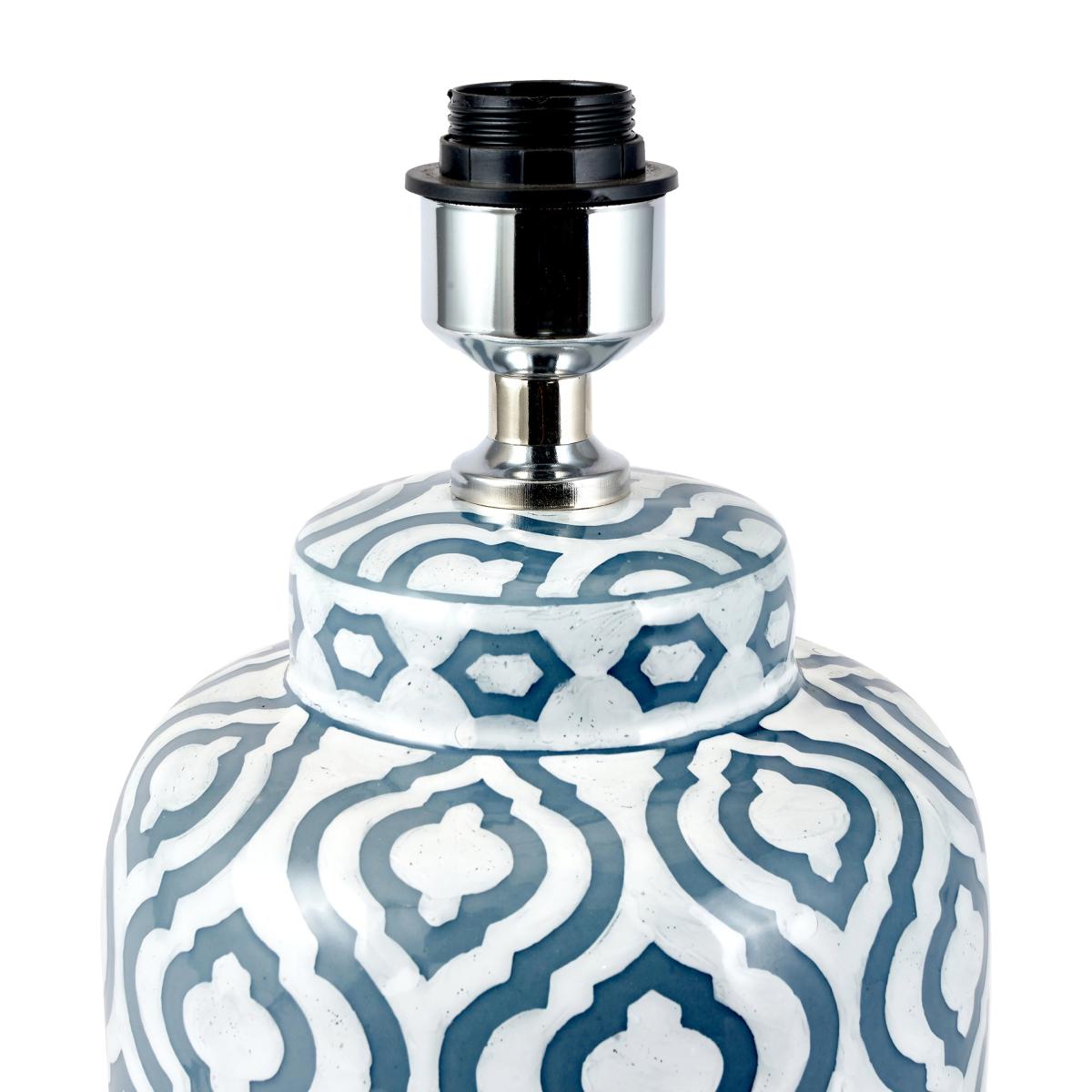 Celia Patterned Ceramic Table Lamp Blue – image 4