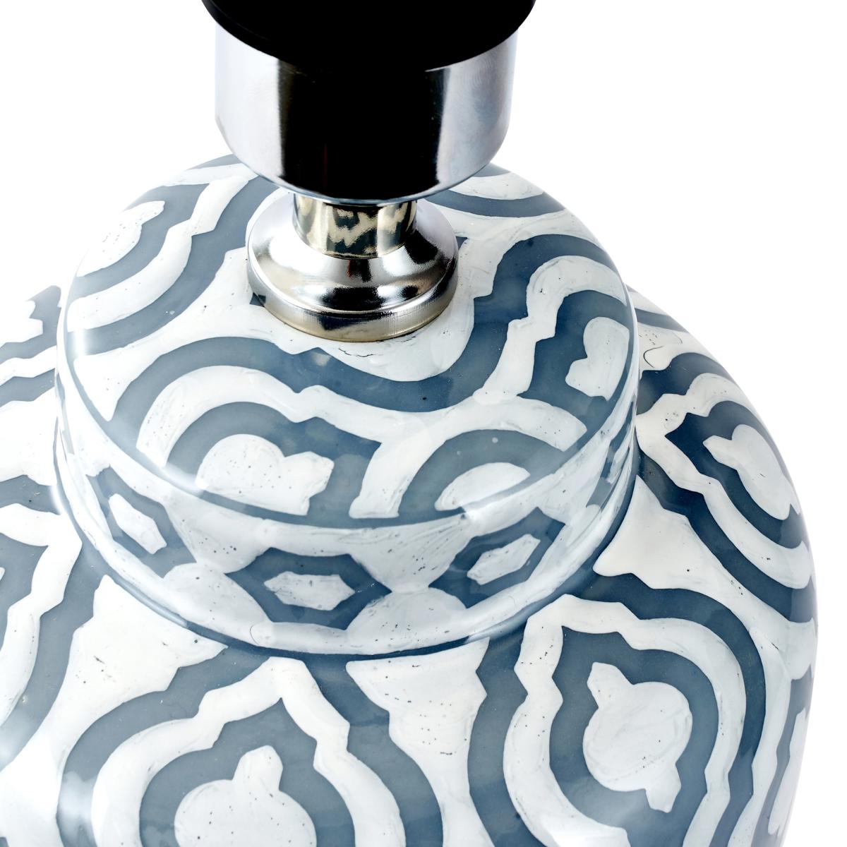 Celia Patterned Ceramic Table Lamp Blue – image 5