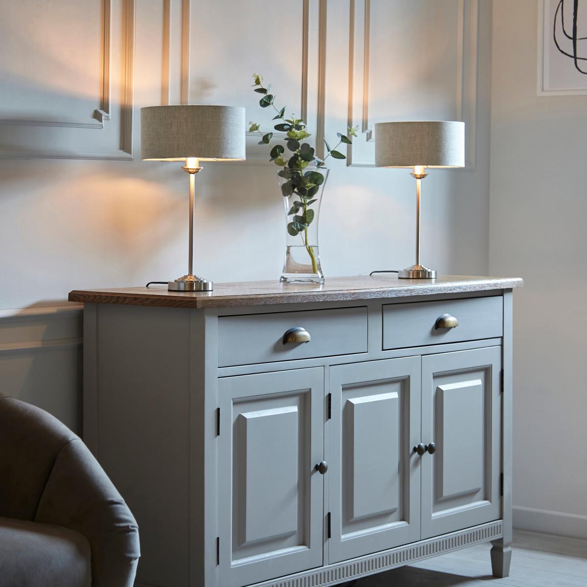 Return - Vogue Sandringham Table Lamp, Chrome – image 3