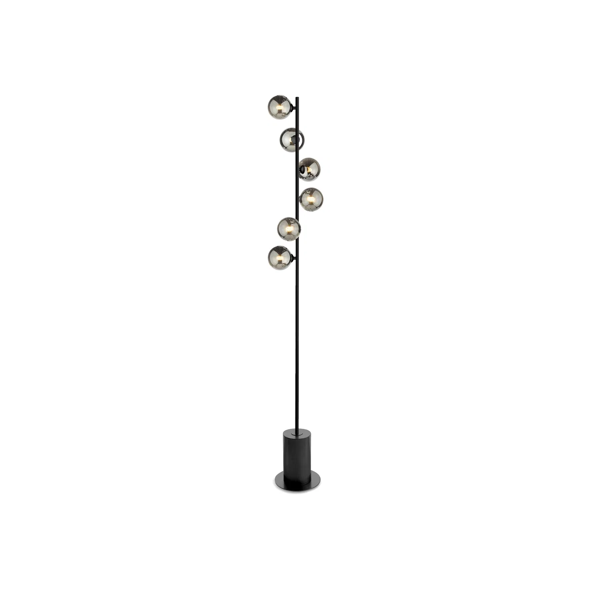 Spiral 6 Light Floor Lamp - Black
