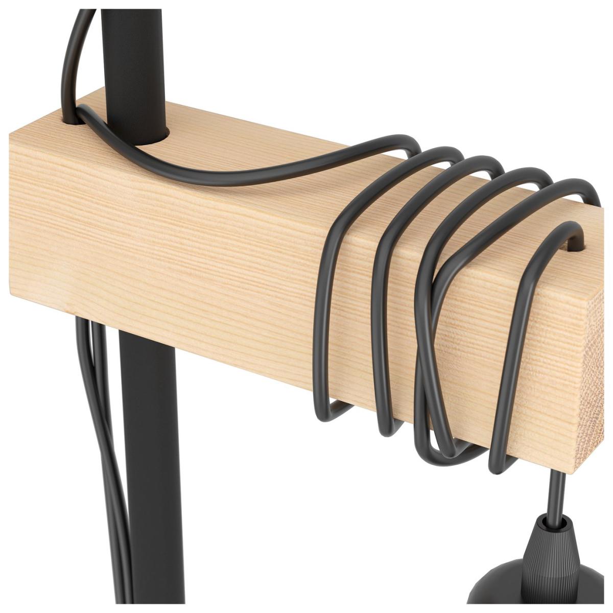 EGLO Townshend Statement Floor Lamp - Black & Oak – image 4