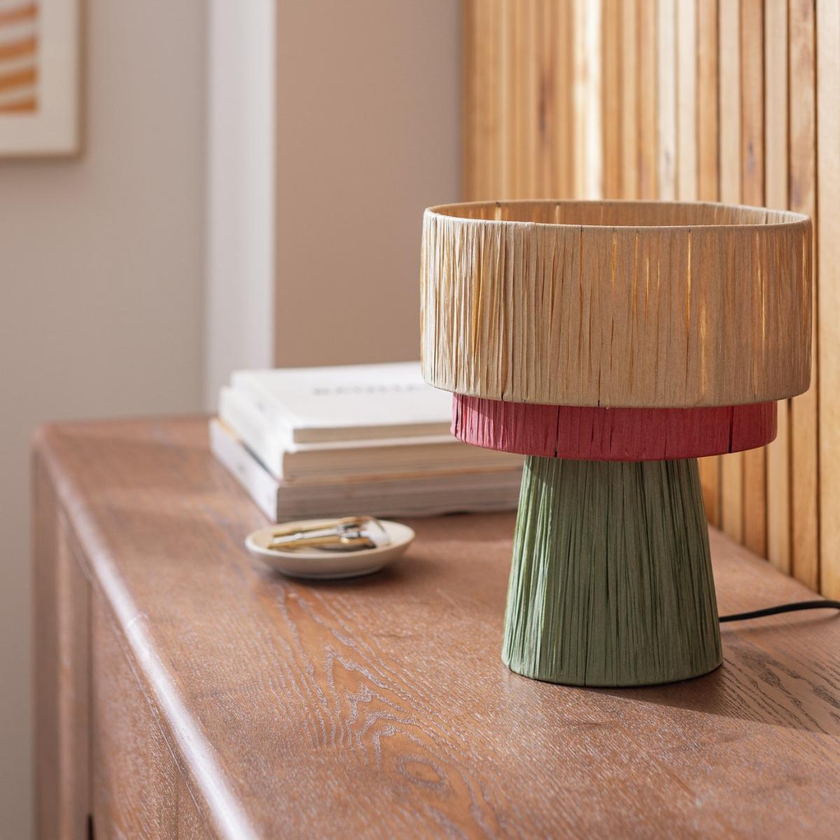 Habitat Salto Raffia 3 Tier Table Lamp - Multicoloured – image 1