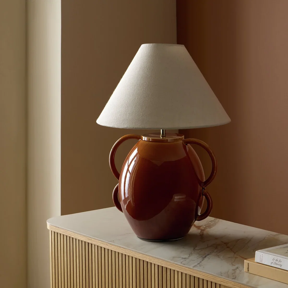 Habitat Kenia Glazed Ceramic Table Lamp - Brown – image 2