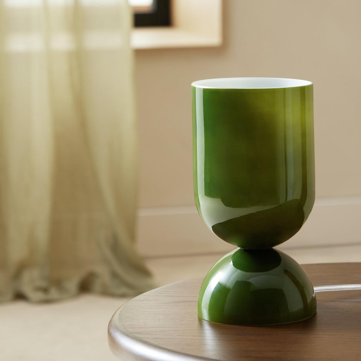 Habitat Gloss Glass Table Lamp - Green – image 2