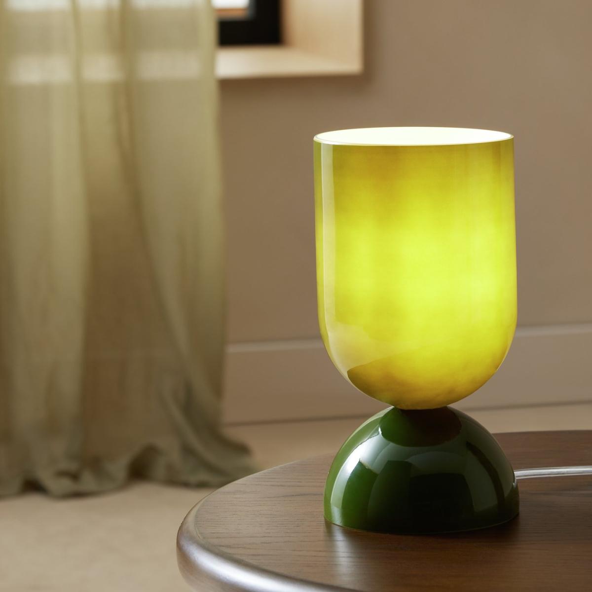 Habitat Gloss Glass Table Lamp - Green – image 1