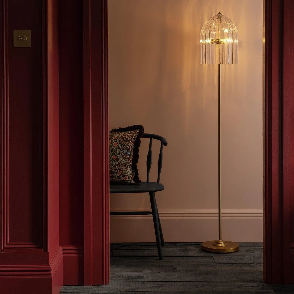 Habitat x Morris & Co. Glass & Brass Cloche Floor Lamp – image 1