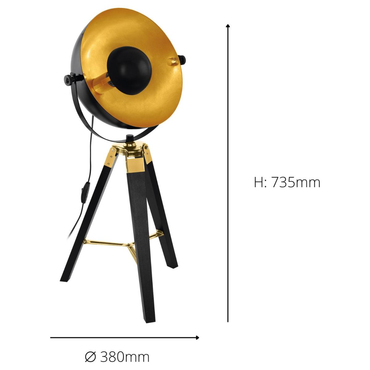 EGLO Covaleda Steel Tripod Table Lamp - Black – image 3