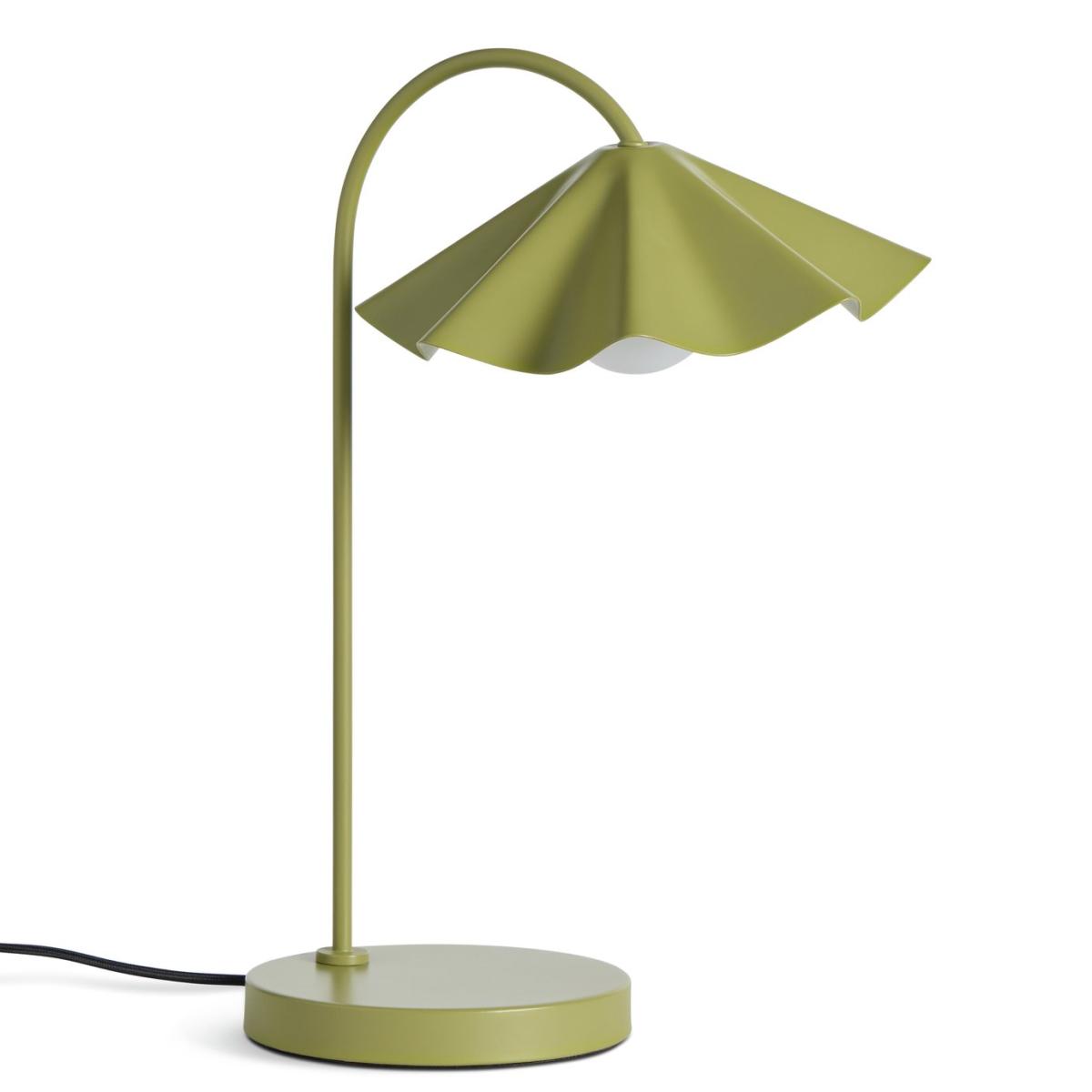 Habitat Yuno Pleat Metal Table Lamp - Olive – image 3