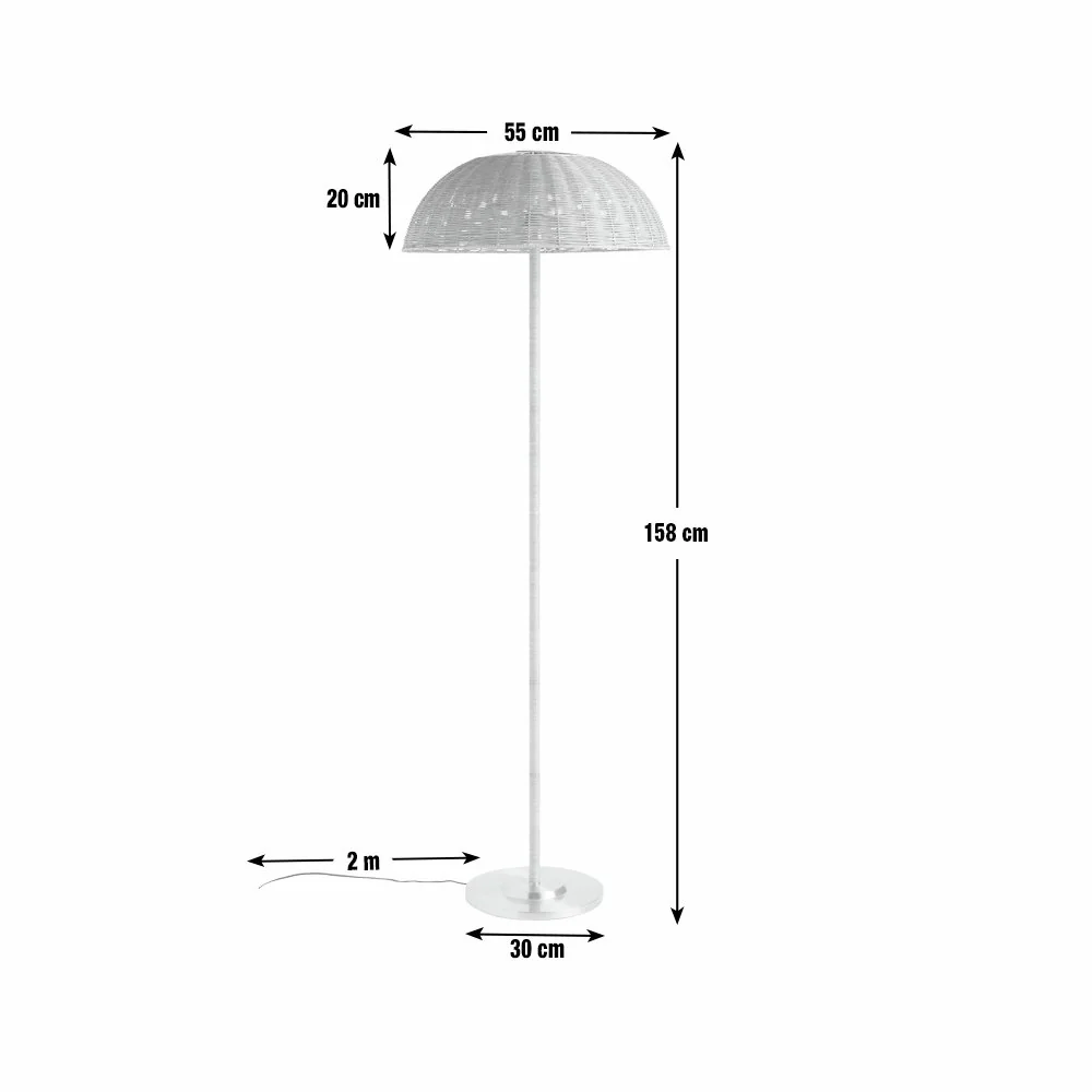 Habitat Alba Rattan Umbrella Floor Lamp - Brown – image 7