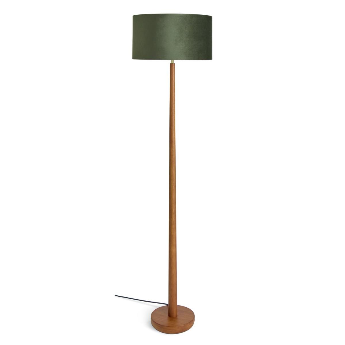 Habitat Tapered Wood Floor Lamp - Walnut & Green – image 3