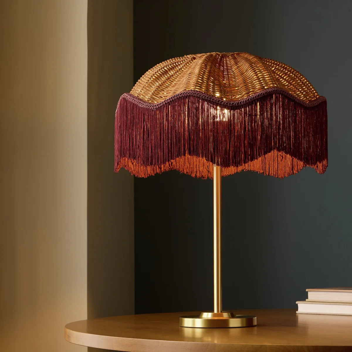 Habitat Gracey Rattan Fringed Table Lamp – image 1
