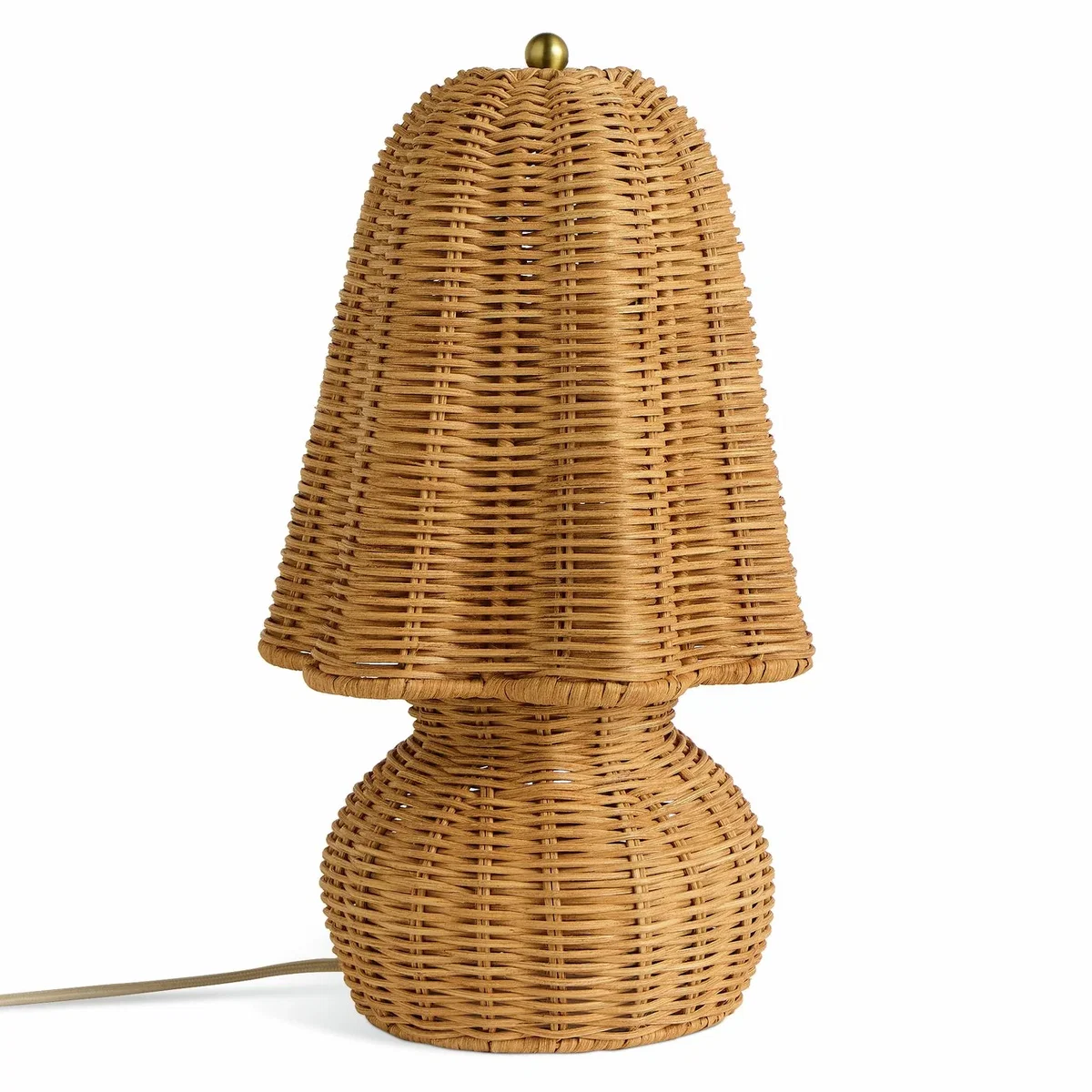 Habitat Daphne Scalloped Rattan Table Lamp - Brown – image 2
