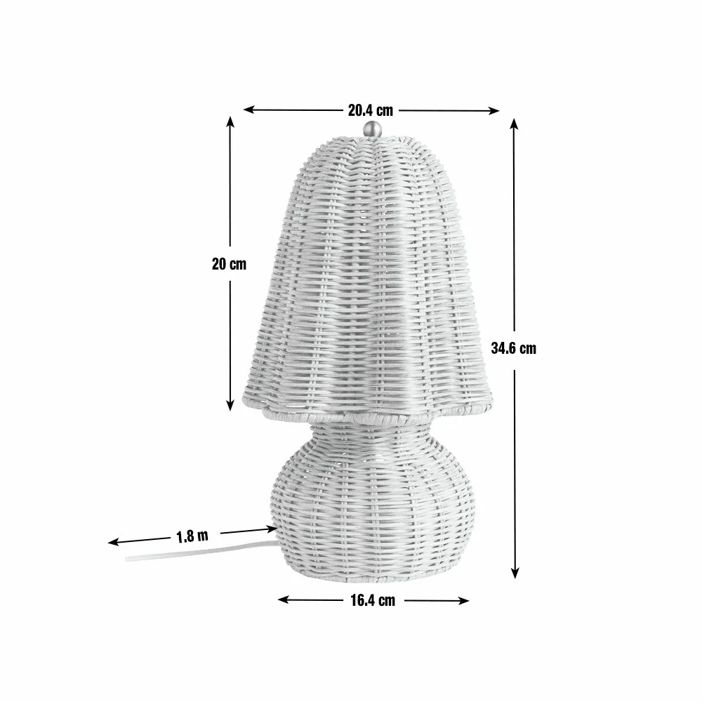 Habitat Daphne Scalloped Rattan Table Lamp - Brown – image 6