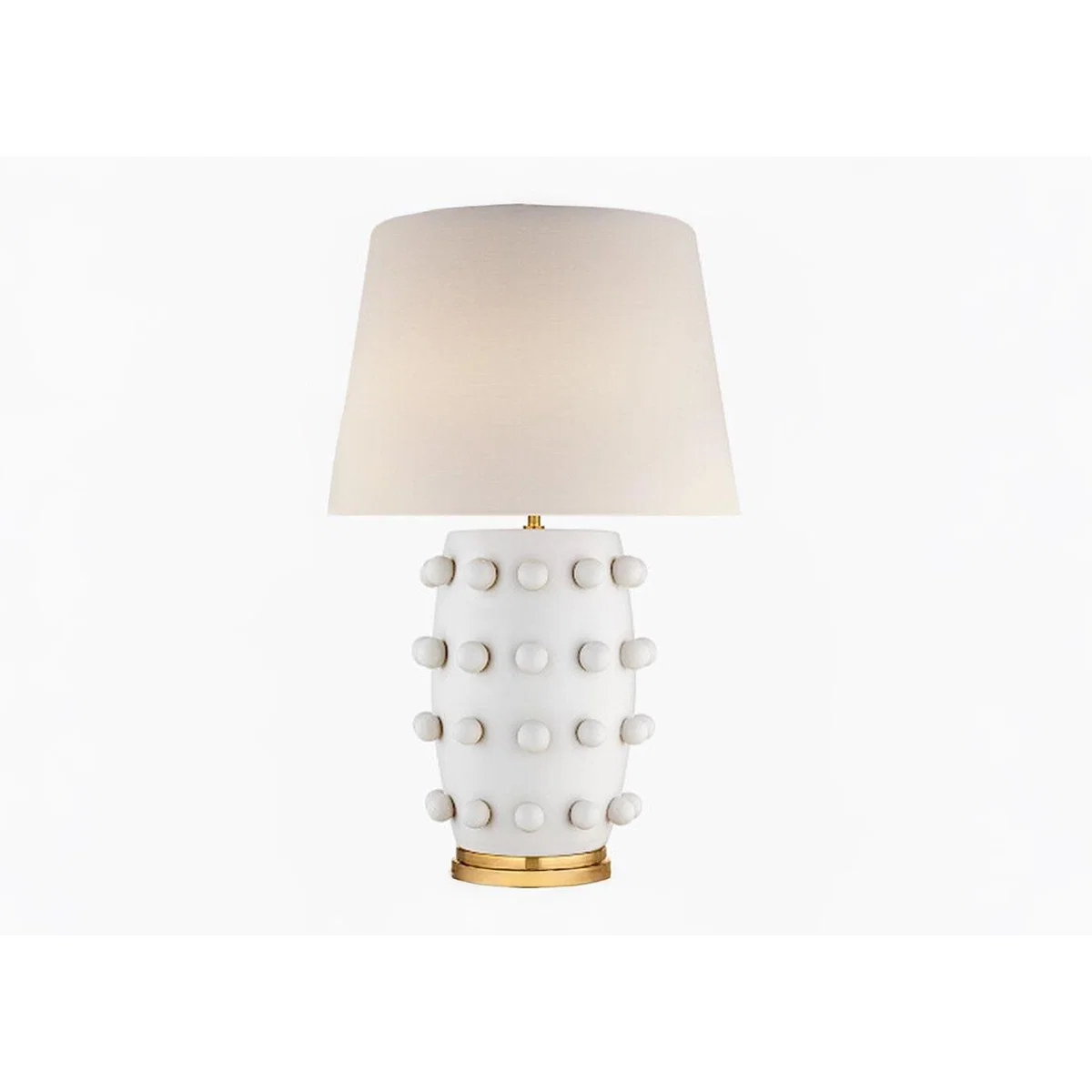 Visual Comfort Linden Table Lamp White/Linen Shade Large – image 3