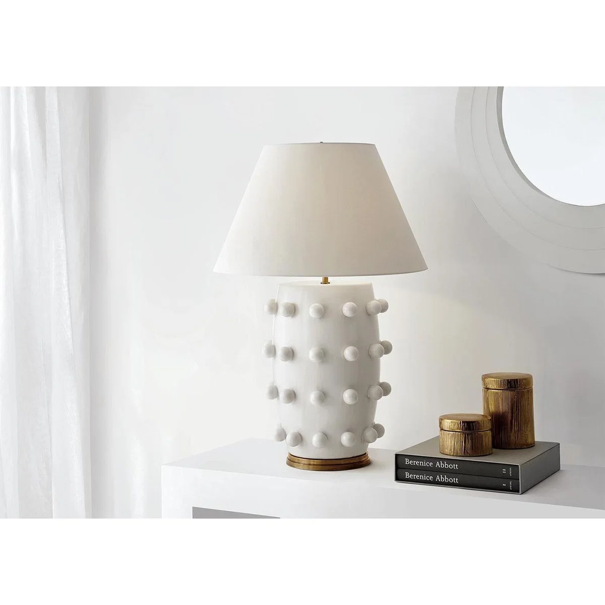 Visual Comfort Linden Table Lamp White/Linen Shade Large – image 5