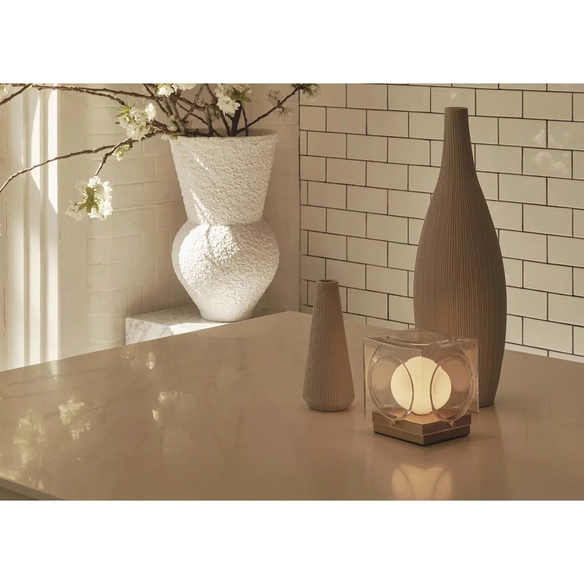 Lee Broom Chant Portable Table Lamp Clear & Bronze – image 7