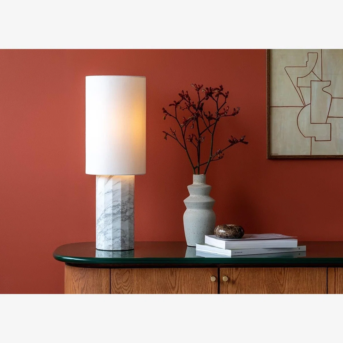 Heal's Colonna Marble Table Lamp White Standard – image 1