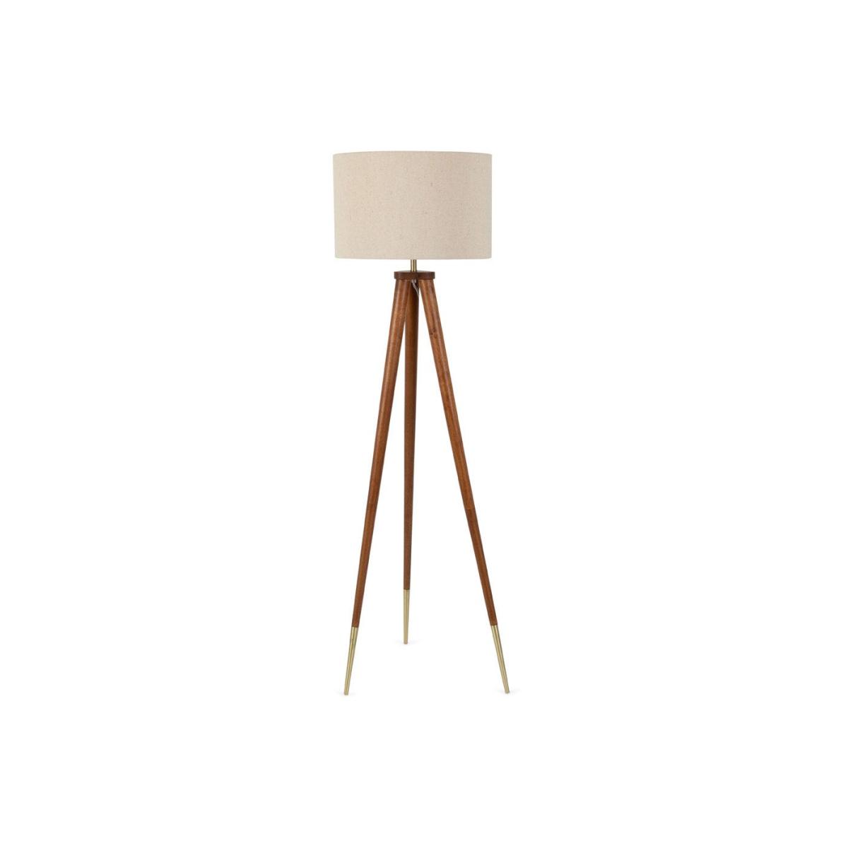 Hawkins Wooden Tripod Floor Lamp with Shade Walnut Finish – image 2