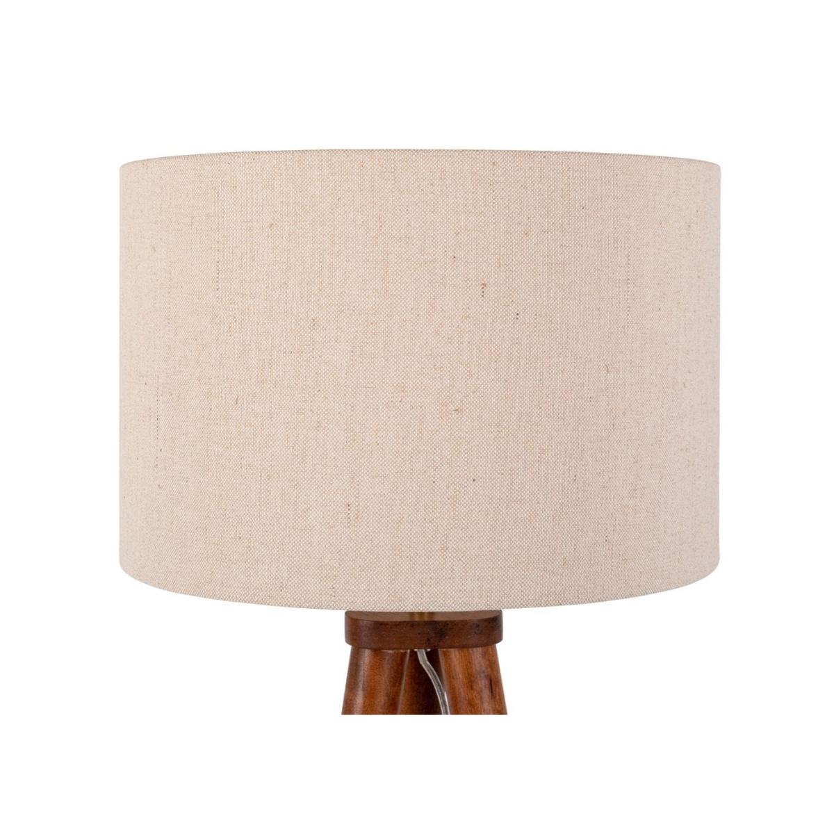 Hawkins Wooden Tripod Floor Lamp with Shade Walnut Finish – image 3