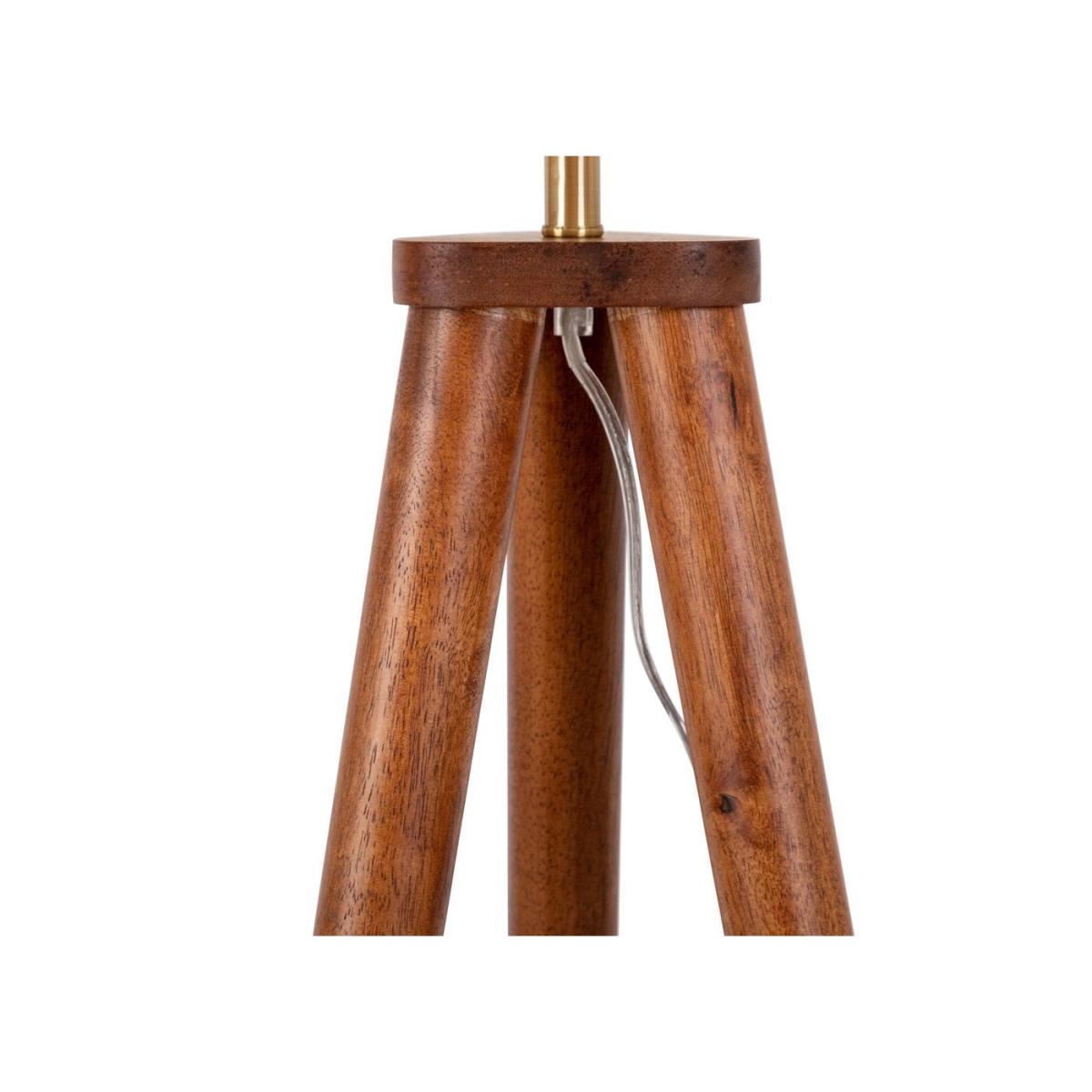 Hawkins Wooden Tripod Floor Lamp with Shade Walnut Finish – image 5